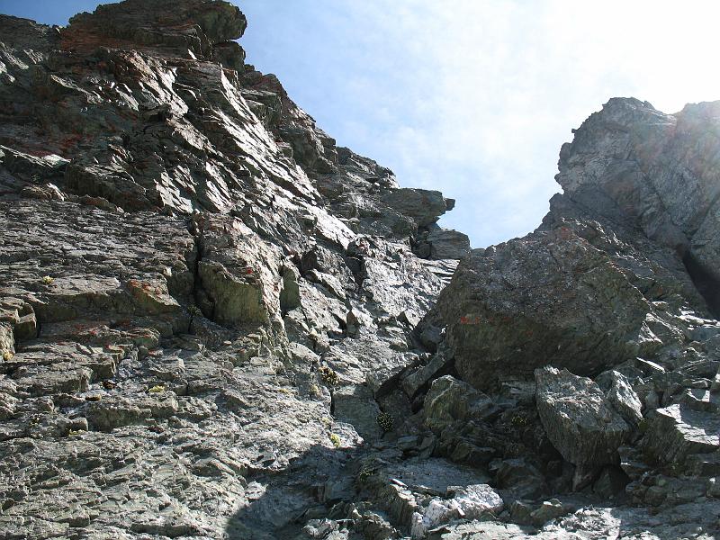 20080810_platta_michi 050.jpg - Oberster Teil der Schlüsselstelle - angeblich gäbe es irgendwo eine einfachere Variante